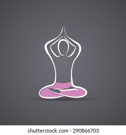 Yoga poses, yoga pants on a dark backgroung