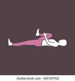 Yoga poses, yoga pants, Reclining knee to heart