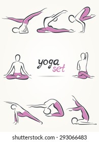 Yoga poses, yoga pants set