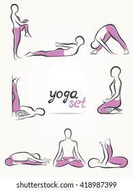 Yoga poses, yoga pants, yoga set