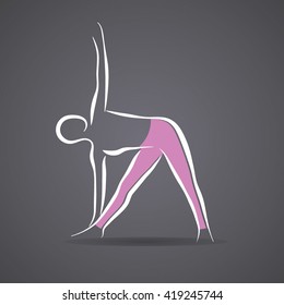 Yoga poses, yoga pants, Triangle pose