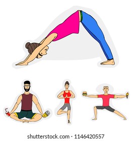 Yoga poses and positions