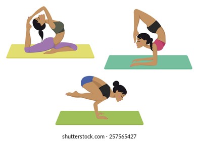 Yoga poses set