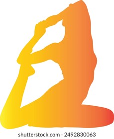 Yoga Poses Silhouettes in Gradient Colors. Flat Vector Illustration.
