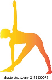 Yoga Poses Silhouettes in Gradient Colors. Flat Vector Illustration.