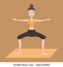 
Yoga. Yoga poses vector. Cute cartoon girl is meditating. Meditation. Relaxation.