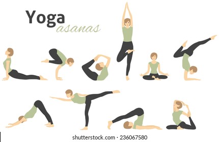 Yoga poses. Vector illustration