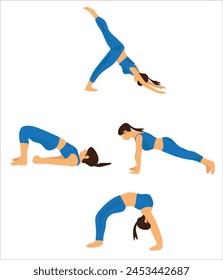  Yoga poses vector illustration. Yoga poses vector set. Hand drawing yoga pose icons
