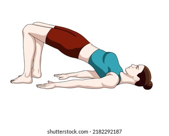 Ilustración vectorial de la posición del yoga (alias asana). Posición 11