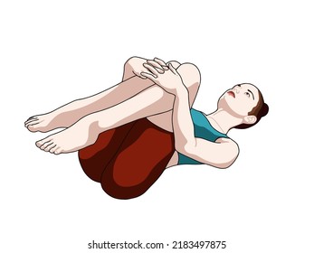 Yoga position (a.k.a asana) vector illustration. Position 21