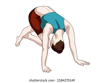 Yoga position (a.k.a asana) vector illustration. Position 27