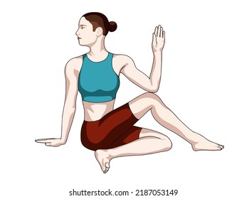 Yoga position (a.k.a asana) vector illustration. Position 34