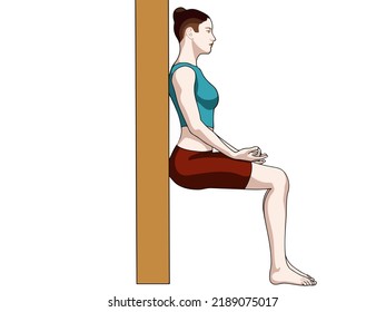 Ilustración vectorial de la posición del yoga (alias asana). Posición 37