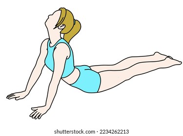 Yoga position (a.k.a asana) vector illustration. Position 3