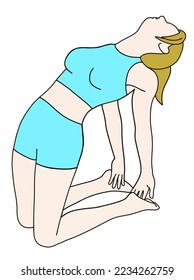 Yoga position (a.k.a asana) vector illustration. Position 1