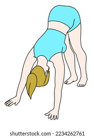 Yoga position (a.k.a asana) vector illustration. Position 2