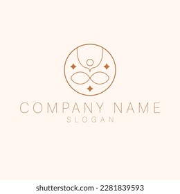 Yoga position brand logo design. Modern yogi logotype. Meditation logo template.