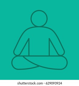 Yoga position color linear icon. Yoga class. Thin line contour symbols on color background. Vector illustration