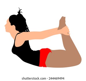 Yoga position - dhanurasana 