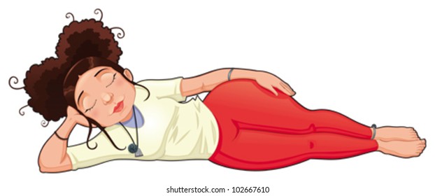 Yoga Position. Funny cartoon and vector isolated illustration.