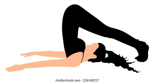 Yoga position - halasana 