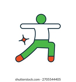 yoga position icon with white background vector stock illustration