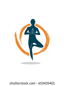 Yoga Position Logo Template