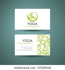 Yoga position logo template. Business card design idea