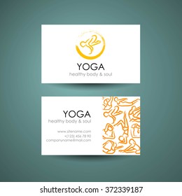 Yoga position logo template. Business card design idea