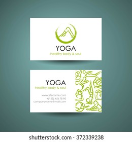 Yoga position logo template. Business card design idea