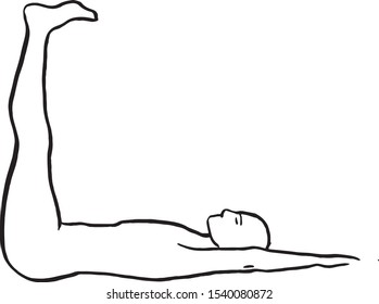 Yoga position, man silhouette black and white