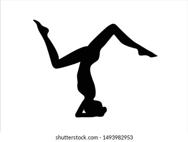 yoga position meditation hand drawn