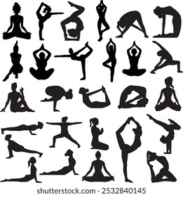 Yoga Positions Set Bundle Illustration