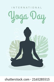 Yoga Poster With Silhouette Of Woman