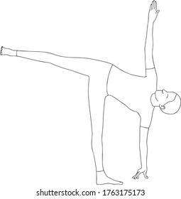 Yogastellung (digitale Monoline-Zeichnung)