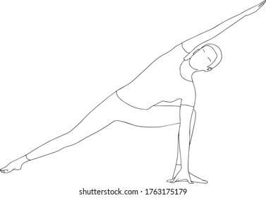 yoga posture (digital monoline drawing)