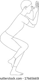 postura de yoga (dibujo digital de monolina)