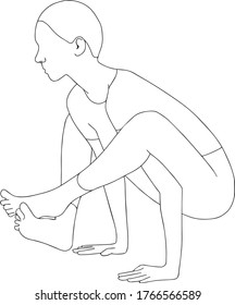 yoga posture (digital monoline drawing)