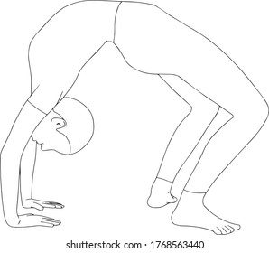 postura de yoga (dibujo digital de monolina)