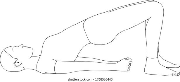 yoga posture (digital monoline drawing)