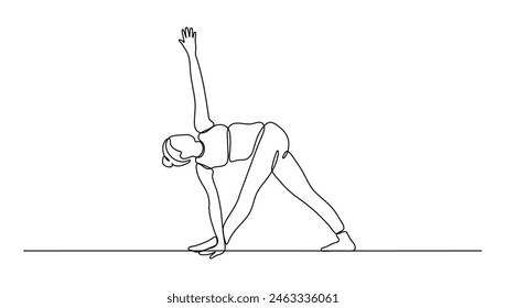 yoga posture, for health, fitness and meditation concept one line art vector illustration	
