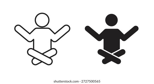 Icono de postura de yoga Ilustración vectorial aislada. Pictograma de Vector para Web y App