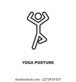yoga posture icon. Thin line yoga posture icon from sport and game collection. Outline vector isolated on white background. Editable yoga posture symbol can be used web and mobile