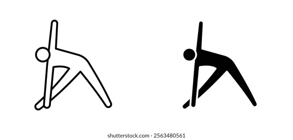 Yoga posture icons in outline and fill. vector illustration for ui.