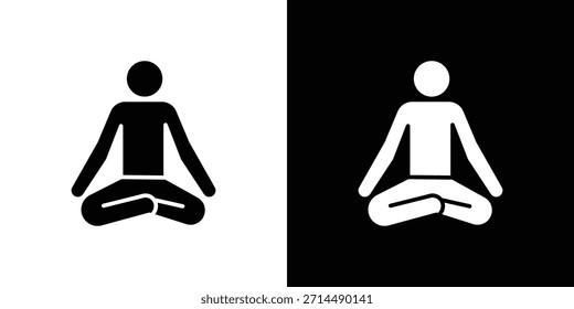 Diseño de silueta de Vector de iconos de postura de yoga. Ilustración de Diseño gráfico plano de Vector.
