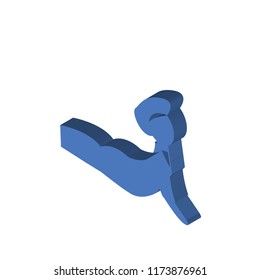 Yoga posture isometric left top view 3D icon