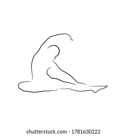 Yoga Posture Line Art Vector Illustration