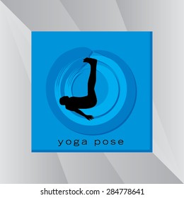 yoga posture over blue circle vector illustration 
