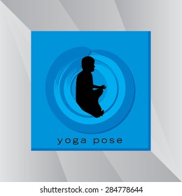 yoga posture over blue circle vector illustration 
