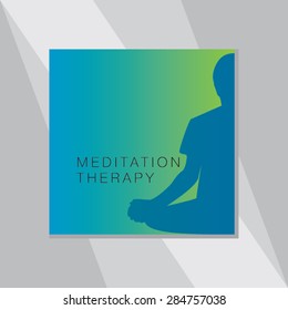 yoga posture over blue green background vector illustration 